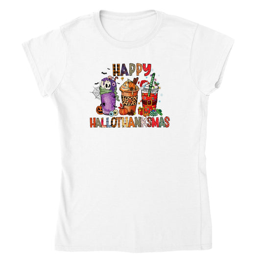 Happy Hallothanksmas Shirt, Hallothanksmas for Coffee Lover, Gift for Coffee Lover, Gift for her, Happy Hallothanksmas Shirt, Christmas