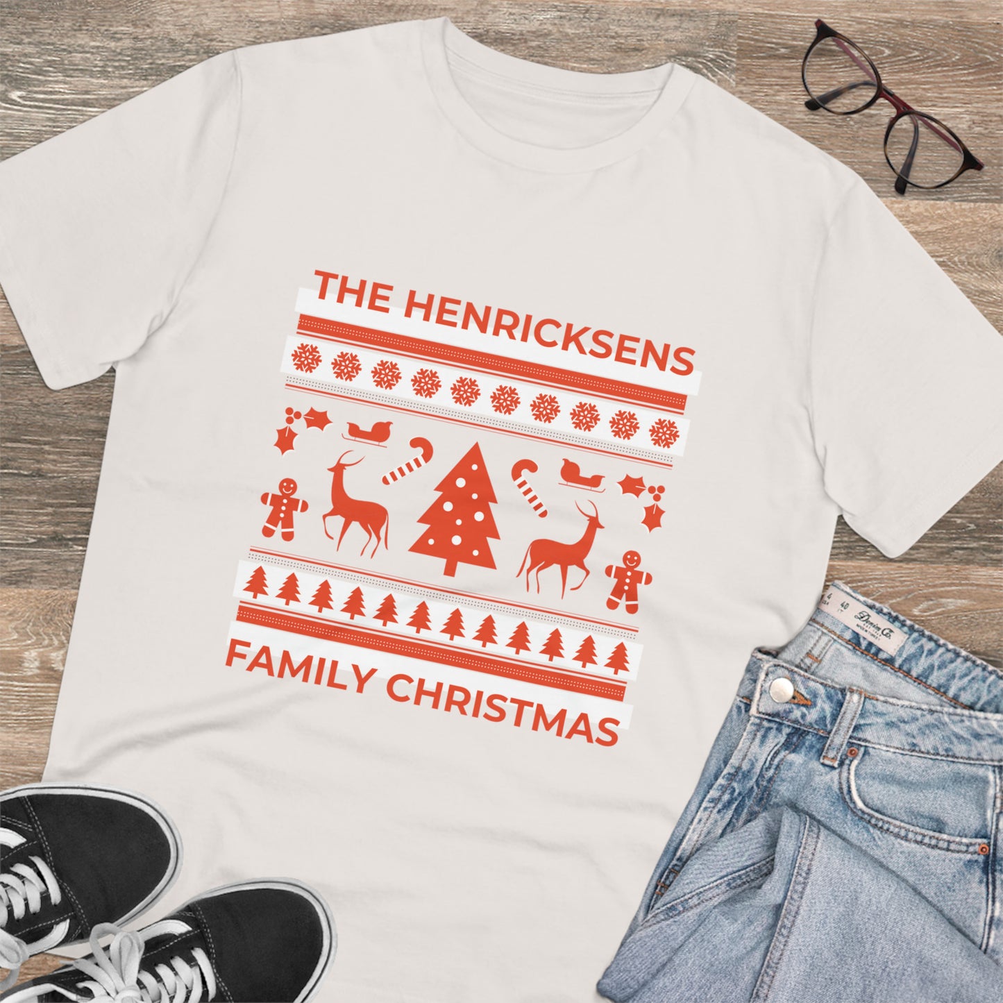 Family Christmas T-shirt Design Beautiful Christmas Gift New Year Tee Organic Creator T-shirt - Unisex