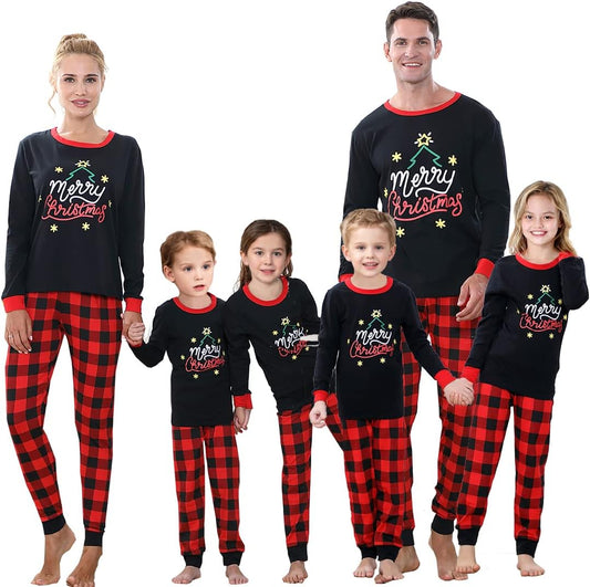 Christmas Pajamas Family Matching Sets for Women, Men, Kids Xmas Long Sleeves Sleepwear Pjs